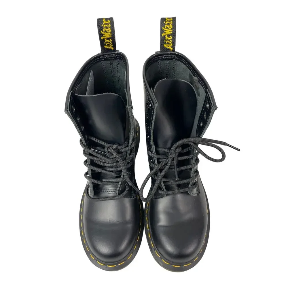 NEW Dr. Martens 1460 Womens Black Leather Round Toe Lace Up Combat Ankle Boots 7